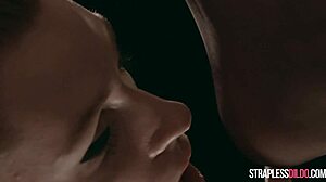 latex-covered rossy bush submits to mia reese in strapon play
