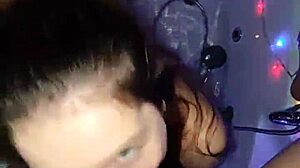 Hot sex in the bathroom includes blowjobs and big tits on display
