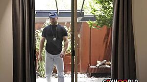 straight stud takes long dick of the law. in blowjob deepthroat interview