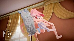 Anime Gaming: Zero Two Sex in Futanari Hentai Yuri Lesbian Darling