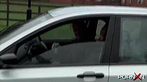 Mature Blonde Babe Exposes Her Natural Tits and Pisses in Public Streets.