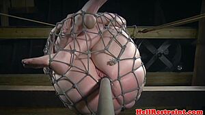 bound sub gets suspended by maledom master