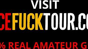 Latina girlfriend deepthroats big cock roughly