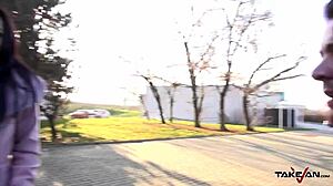 i stopped the car for horny fun with that brunette