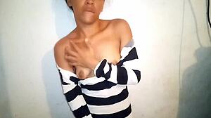 Agathatey moves her big ass and poses in rich ways