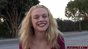 sexy violet blue feels thrilled exposing nude body on street for outdoor blowjobs