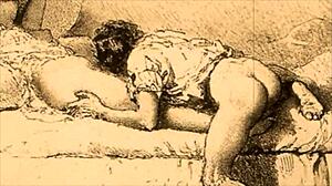 Vintage Erotic Illustration From Antique Comic Book Featuring Anime Hentai Characters