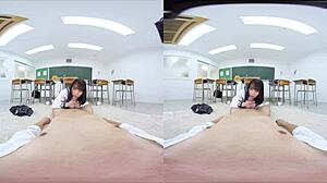 In the classroom, she confesses love to senpai, willing to do anything, and he gives perverted orders like a king