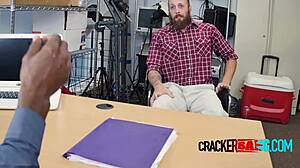 Muscled White Bear Gets Pounded By Huge Black Cock In Hidden Cam