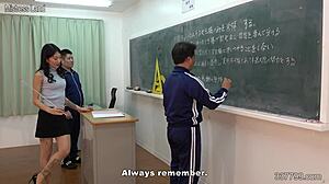 Japanese teacher disciplines masochistic students with strict lessons