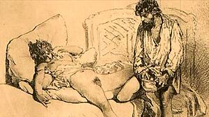 Vintage Erotic Illustration From Antique Comic Book Featuring Anime Hentai Characters