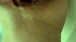 Close-Up Teen Shower With Cream Running Down Legs