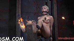 Bound Slave Engulfs Hard Toy Knob Deeply