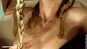 Young Lesbians Engage In Indoor Threesome Kissing And Licking