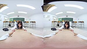 In the classroom, she confesses love to senpai, willing to do anything, and he gives perverted orders like a king