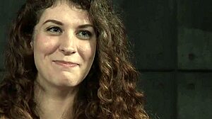 the big titted sub is tied up in the garage and punished with a dildo