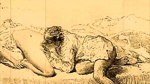 Vintage Erotic Illustration From Antique Comic Book Featuring Anime Hentai Characters