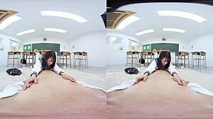 In the classroom, she confesses love to senpai, willing to do anything, and he gives perverted orders like a king