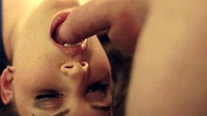 Oral sex expert blows cock with handjob and brunette milf couple