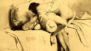 Vintage Erotic Illustration From Antique Comic Book Featuring Anime Hentai Characters