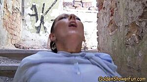 Hey, watch this watersports slut give blowjob outdoors for golden shower facial?