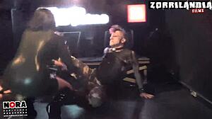 blonde teen bound and spanked in fetish bondage