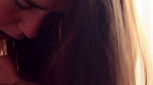 spontaneous couple sex with passionate kissing and ball sucking