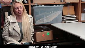 Blonde teen shoplifter caught and fucked in body cavity search