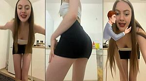 Sexy dance show girl performs on webcam