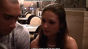 Titted Brunette Met And Fucked Outdoors