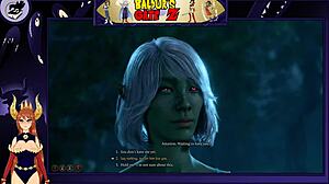 astorian chats with a female namekian in an anime adventure