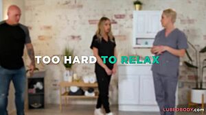 Bubble Butt Interns First Nuru Massage with a Pro Masseuse