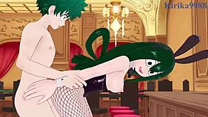 Nejire hado and tsuyu asui bunny girls fuck izuku midoriya intensely!