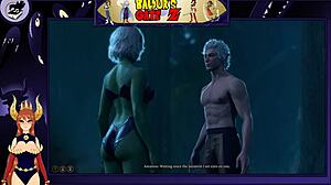 astorian chats with a female namekian in an anime adventure