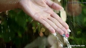 Abigail mac's sensual tease in shower bathing nude and masturbating with big tits