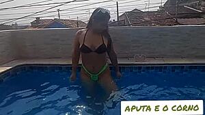 I GOT CAUGHT SUNBATHING AND TOOK SURPRISE DICK AND CUM!