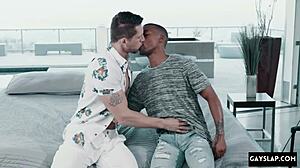 Hot Gay Twink Drills Big Cock in Rough Interracial Action