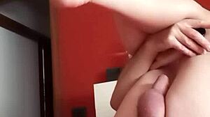 This gay guy with a huge ass gets close-up anal action with a big dildo