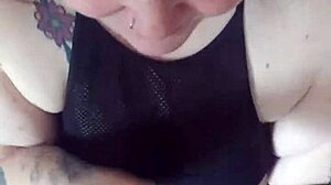 CUM ALL OVER slutty girlfriends TITS during blowjob