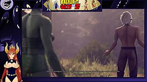 astorian chats with a female namekian in an anime adventure