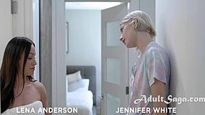 Tall Lesbian Licks Step Mom's Girlfriend In Cold Morning Shower With Cunilingus And Muff Diving