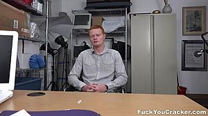 A ginger amateur enjoys interracial sex with a big black cock