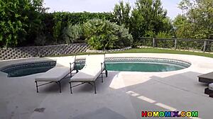 Interracial gay duo takes on double anal with big black cocks in hardcore scene.