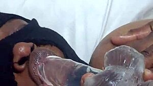 Feeling Intense Pleasure, Ebony Beauty With Huge Tits Toys Herself