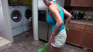 Deauxma Giving Wet Shampoo and Sucking Cock with Big Tits on Display