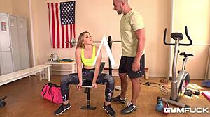 Blonde BDSM Slut Selvaggia Gets Double Penetrated And Spanked In Gym