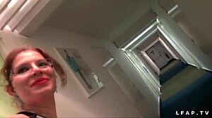 wow, this fat french bbw amateur shows off big tits during casting