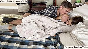 Horny Couple Fucks Like Crazy In Cozy Warm Bed - Kate Marley