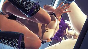 lol kda hentai - evelynn futa fucks kaisas ass and blowjob - japanese asian manga anime game porn