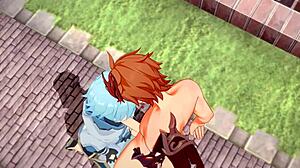 Tartaglia and Chongyun in Genshin Yaoi Blowjob, Anal, and Creampie.